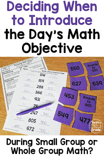 Do you know when it makes sense to introduce your math objective during small group time instead of whole group time? Learn more about how to make that determination, plus, get different lesson ideas for whole group math!