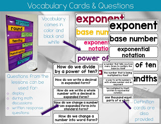 5th grade math vocabulary and definitions
