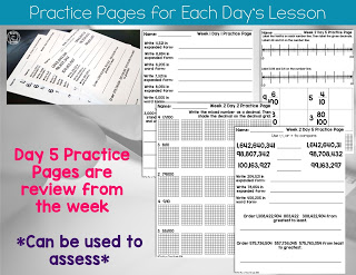 Practice pages for fourth grade guided math