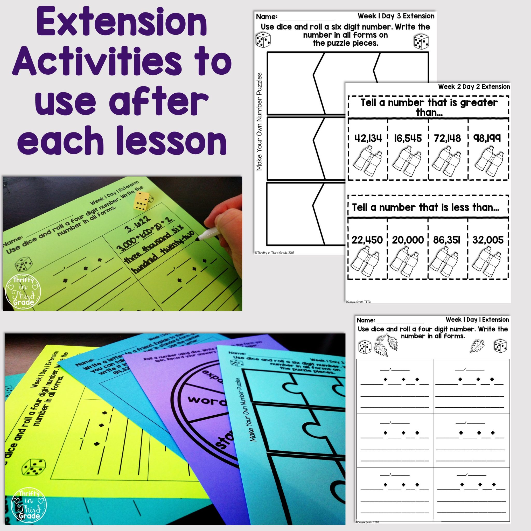 4th Grade Guided Math -Unit 1 Place Value - Thrifty in Third Grade