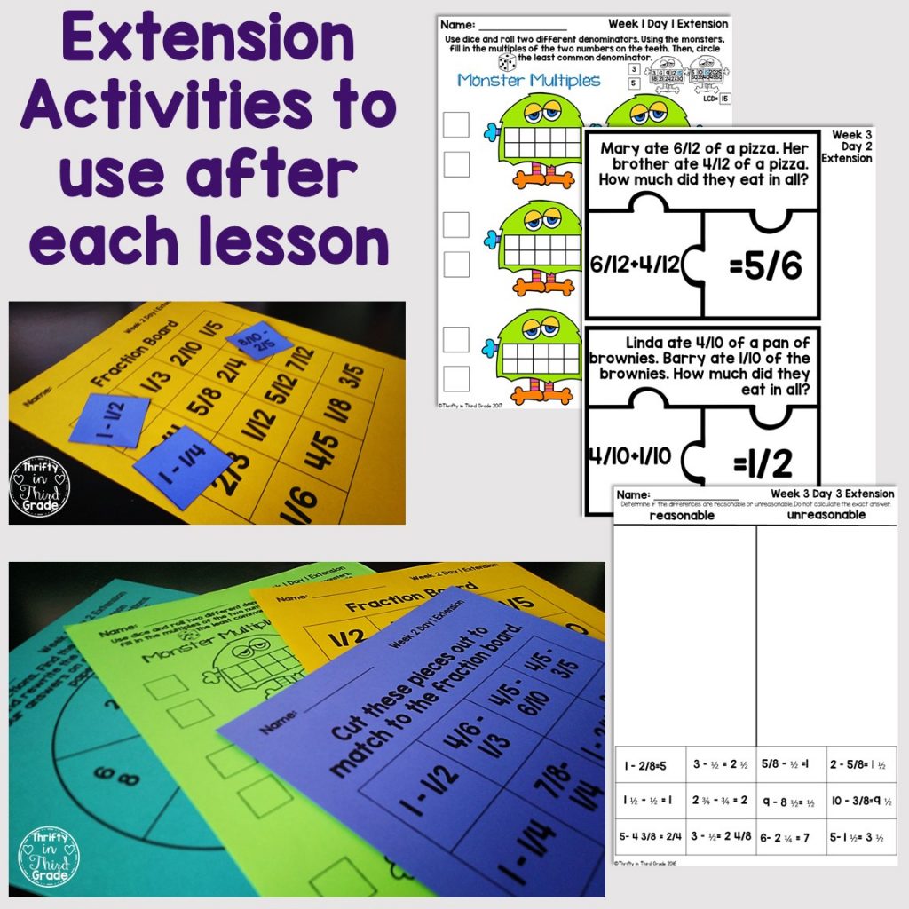 5th Grade Guided Math -Unit 9 Adding and Subtracting Fractions ...