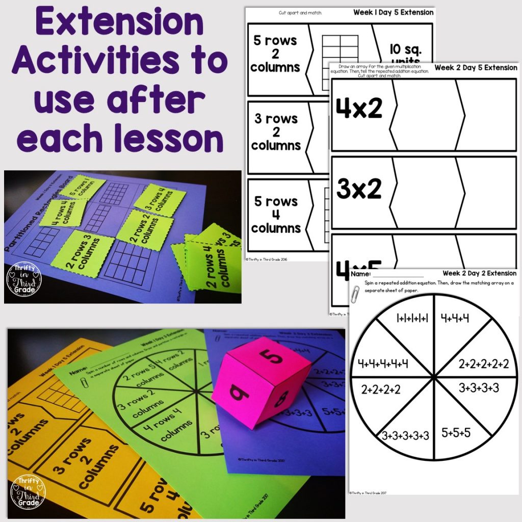 2nd Grade Guided Math -Unit 7 Arrays and Partitioning Rectangles ...