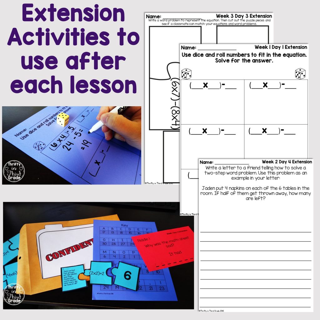 3rd Grade Guided Math -Unit 7 Two-Step Word Problems - Thrifty in Third ...