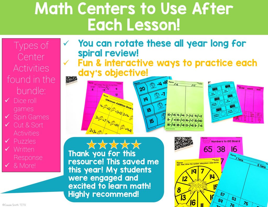 1st Grade Guided Math -Year Long Bundle - Thrifty in Third Grade