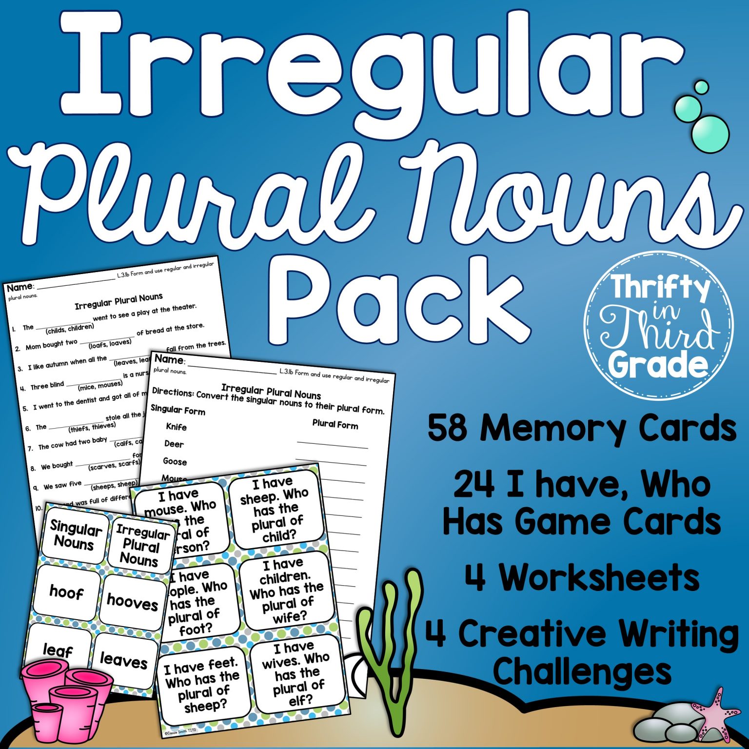 Irregular Plural Nouns Activities and Practice - Thrifty in Third Grade
