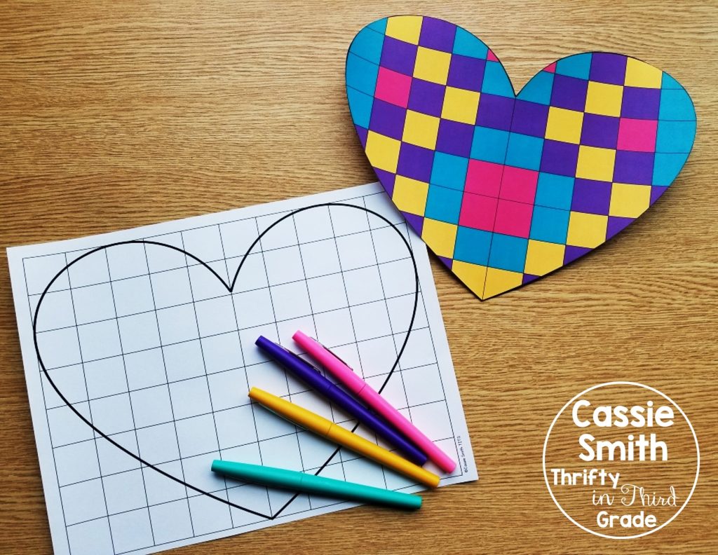 valentine's day math: symmetry heart coloring activity