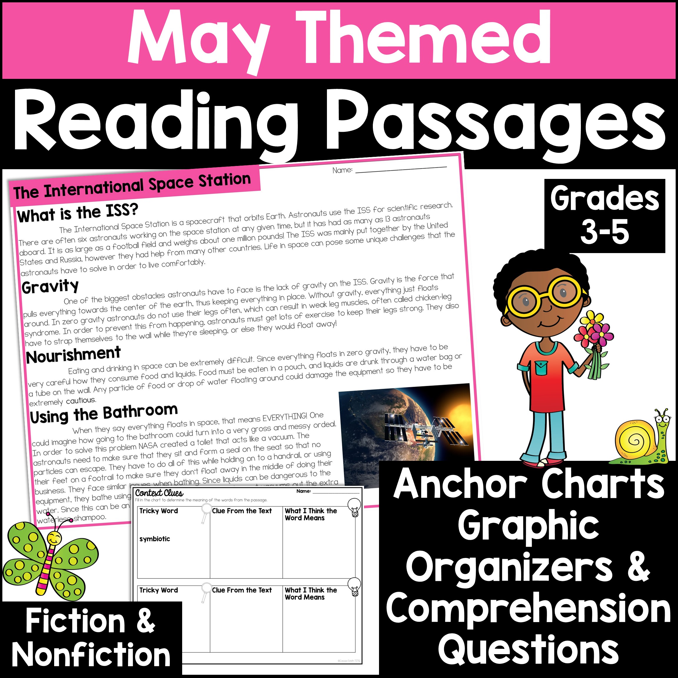 May Reading Passages - Activities and Anchor Charts