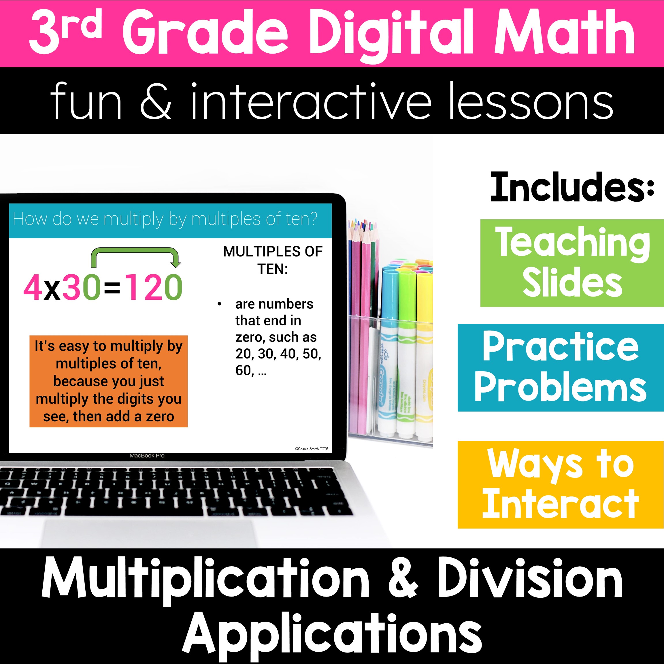 3rd Grade Guided Math -Digital Math Unit 5 Multiplication and Division